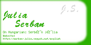 julia serban business card